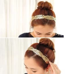 1PC Women's Vintage Baroque European & American Style Bridal Old Leaf Branch Hair Band Crown Fashionable Headband
