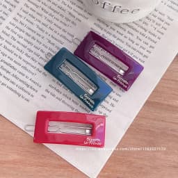 Dopamine candy colored small clip~Korea France cute square small side clip bangs hair clip