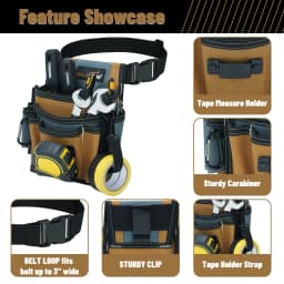 Electrician's Small Tool Pouch for Tool Belt Tool Pouch Tool Holster with Multiple Pockets, Construction Pouch Tool Organizer