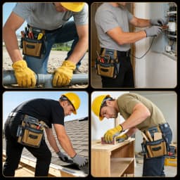 Electrician's Small Tool Pouch for Tool Belt Tool Pouch Tool Holster with Multiple Pockets, Construction Pouch Tool Organizer