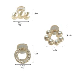 Mini Pearl Hair Claw Non Slip Acrylic Horsetail Shark Jaw Clips Women Girls Fashion Headwear For Party Daily