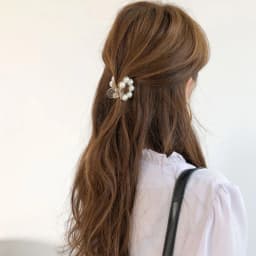 Mini Pearl Hair Claw Non Slip Acrylic Horsetail Shark Jaw Clips Women Girls Fashion Headwear For Party Daily