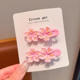 2/5PCS New Resin Hair Clip Mini Sweet Headrope Cherry Blossom Hair Accessories Girls