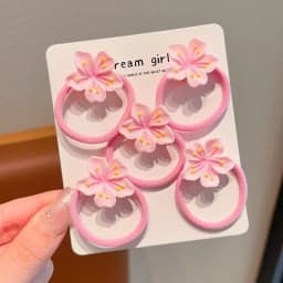 2/5PCS New Resin Hair Clip Mini Sweet Headrope Cherry Blossom Hair Accessories Girls