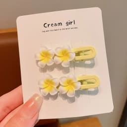 2/5PCS New Resin Hair Clip Mini Sweet Headrope Cherry Blossom Hair Accessories Girls