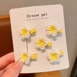 2/5PCS New Resin Hair Clip Mini Sweet Headrope Cherry Blossom Hair Accessories Girls