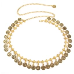 Women's Metal Belly Chain with Shaking Coins. Bohemian-Style Waist Belt. A Light Luxury and Retro Waist Chain with an European A