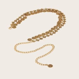 Women's Metal Belly Chain with Shaking Coins. Bohemian-Style Waist Belt. A Light Luxury and Retro Waist Chain with an European A