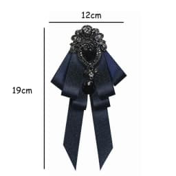 Luxury Black Rhinestone Ribbon Bowtie Fashion Fabric Cloth Art Handmade Crystal Bow Tie Ribbon Bow Brooch Neck Tie