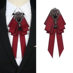 Luxury Black Rhinestone Ribbon Bowtie Fashion Fabric Cloth Art Handmade Crystal Bow Tie Ribbon Bow Brooch Neck Tie