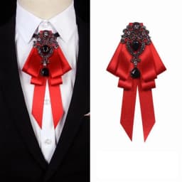 Luxury Black Rhinestone Ribbon Bowtie Fashion Fabric Cloth Art Handmade Crystal Bow Tie Ribbon Bow Brooch Neck Tie