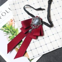 Luxury Black Rhinestone Ribbon Bowtie Fashion Fabric Cloth Art Handmade Crystal Bow Tie Ribbon Bow Brooch Neck Tie