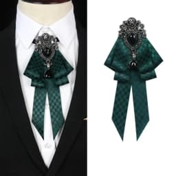 Luxury Black Rhinestone Ribbon Bowtie Fashion Fabric Cloth Art Handmade Crystal Bow Tie Ribbon Bow Brooch Neck Tie