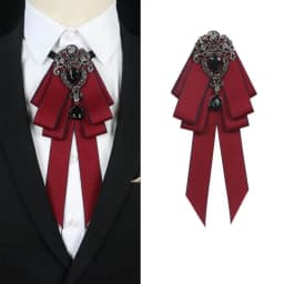Luxury Black Rhinestone Ribbon Bowtie Fashion Fabric Cloth Art Handmade Crystal Bow Tie Ribbon Bow Brooch Neck Tie