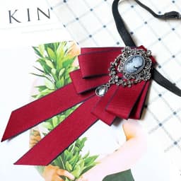Luxury Black Rhinestone Ribbon Bowtie Fashion Fabric Cloth Art Handmade Crystal Bow Tie Ribbon Bow Brooch Neck Tie