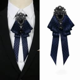 Luxury Black Rhinestone Ribbon Bowtie Fashion Fabric Cloth Art Handmade Crystal Bow Tie Ribbon Bow Brooch Neck Tie