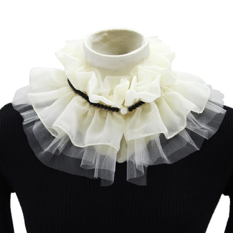 Ladies Ruffles Stand Shirt Scarf Fake Collar Sweater Decorative Collar Detachable Lace Blouse Doll Collar Neckwear For Women