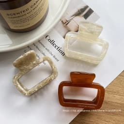 Korean FRANCE Retro Square Medium Pan Hair Clip Back Head Spoon Horsetail Hair Clip French Simple Shark Clip