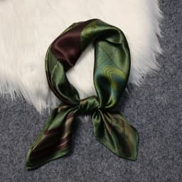 Women's Fashion Soft Satin Scarf Vintage Style Versatile Green Square Scarf Lightweight Shawl Windproof Sun Protection Hairbands