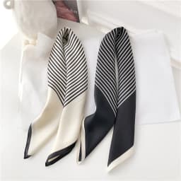 Women Korean Version of Simple Stripes Brocade Forging 70cm Small Square Scarf Scarf Headscarf