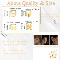 40PCS Hair Jewelry for Braids  Hair Cuffs Multi Style Rings Adjustable Hair Beads for Braid Loc Dreadlock Accessories