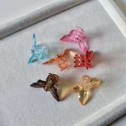 6pcs/set Multicolor Transparent butterfly Trumpet Hair Claw Hair Embellishment Small Hair Thin Hair Special Holiday Gift