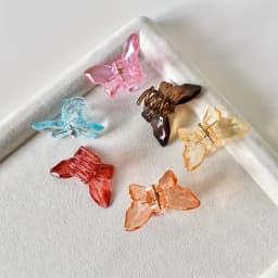 6pcs/set Multicolor Transparent butterfly Trumpet Hair Claw Hair Embellishment Small Hair Thin Hair Special Holiday Gift