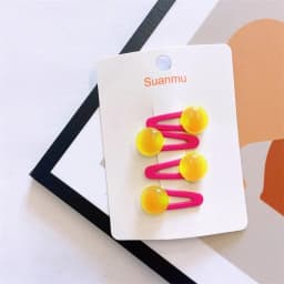 4Pcs/Set Summer Cute Transparent Bean Hairpins For Baby Girls Shining Jelly Side Clips Kids Bead Hair Clips Hair Accesories