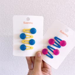4Pcs/Set Summer Cute Transparent Bean Hairpins For Baby Girls Shining Jelly Side Clips Kids Bead Hair Clips Hair Accesories