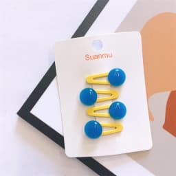 4Pcs/Set Summer Cute Transparent Bean Hairpins For Baby Girls Shining Jelly Side Clips Kids Bead Hair Clips Hair Accesories