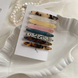 Korean version of acetic acid hairpin side clip female side one-word clip 2025 new clip back of head bangs broken hairpin