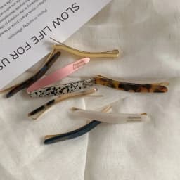 Korean version of acetic acid hairpin side clip female side one-word clip 2025 new clip back of head bangs broken hairpin