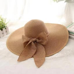 Ladies' hats, spring and summer new styles, large brimmed straw hats, summer UV resistant sun hats, foldable bow shaped sun hats