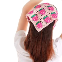 1 pcs women's hair scarf fashionable sweet rustic style knitted flower triangular headscarf cute kawaii Ladies' hair accessories