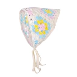 1 pcs women's hair scarf fashionable sweet rustic style knitted flower triangular headscarf cute kawaii Ladies' hair accessories