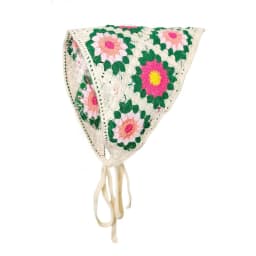 1 pcs women's hair scarf fashionable sweet rustic style knitted flower triangular headscarf cute kawaii Ladies' hair accessories