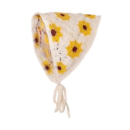 1 pcs women's hair scarf fashionable sweet rustic style knitted flower triangular headscarf cute kawaii Ladies' hair accessories