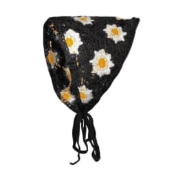 1 pcs women's hair scarf fashionable sweet rustic style knitted flower triangular headscarf cute kawaii Ladies' hair accessories