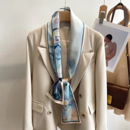 Women Silk Feel Printed Design Scarf Shawl Fashion Luxury Long Narrow Small Silk Scarves Ladies Headband Headscarve bags wrap