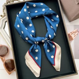 Ladies' Luxurious & Elegant Polka Dot Printed Spring/Summer Bandana Scarf, 70*70cm, Perfect For Daily Wear And Gift Giving
