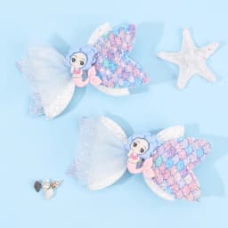 2Pcs Rainbow Unicorn Cartoon Hair Clip Kawaii Sweet Pastel Glitter Bow Hairpin For Girls & Kids Headwear Children's Accessories