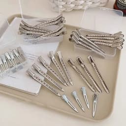 8.5cm Silver Metal Hair Fixed Pins Professional Ladies Curly Fluffy Hair Salon Seamless Duckbill Clips Hair Salon Styling Tools