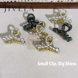 Mini Rhinestone Hair Claw Clip, Pearl Hair Clip, Korean Hair Accessories, Small Strong Hold Hair Claw, Elegant Crystal Hair Clip