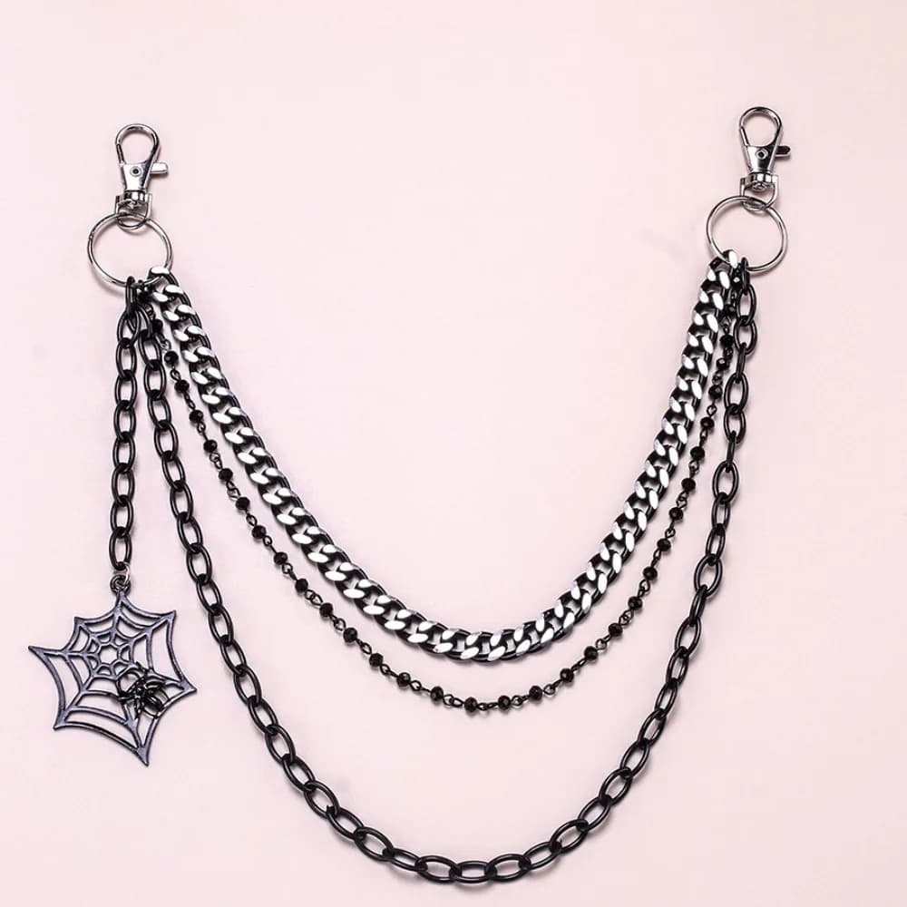 Trendy Punk Metal Pants Chain Fashion Hip Hop Spider Web Pendant Waist Chain JEANS Chain Accessories Gifts For Men Women