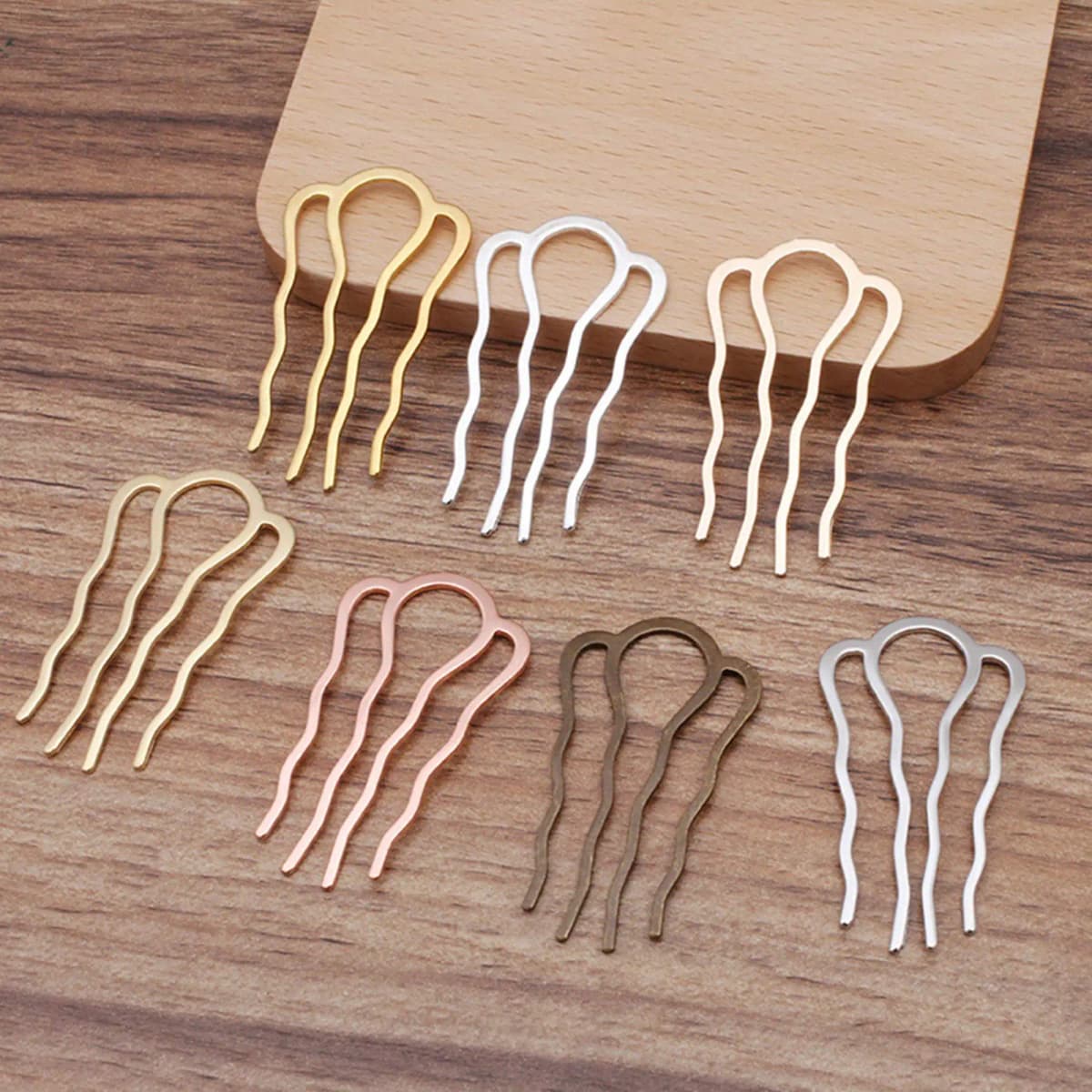 6 Pcs/lot 4-tooth Hair Comb, Metal Hair Stick, Hair Fork, Hair Accessories, Hair Jewelry, Barrette Hair Combs Blank Base