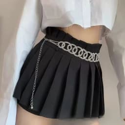 Luxury New Minimalist Metal Rhinestone Wavy Round Circle Wedding Waist Chain Belt