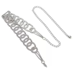 Luxury New Minimalist Metal Rhinestone Wavy Round Circle Wedding Waist Chain Belt