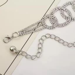 Luxury New Minimalist Metal Rhinestone Wavy Round Circle Wedding Waist Chain Belt