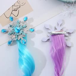 New Lovely Princess Gradient Snowflake Wig Hair Clips for Girls Hairpins Snowflake Hairgrip Barrettes Hair Accessories