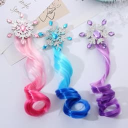 New Lovely Princess Gradient Snowflake Wig Hair Clips for Girls Hairpins Snowflake Hairgrip Barrettes Hair Accessories